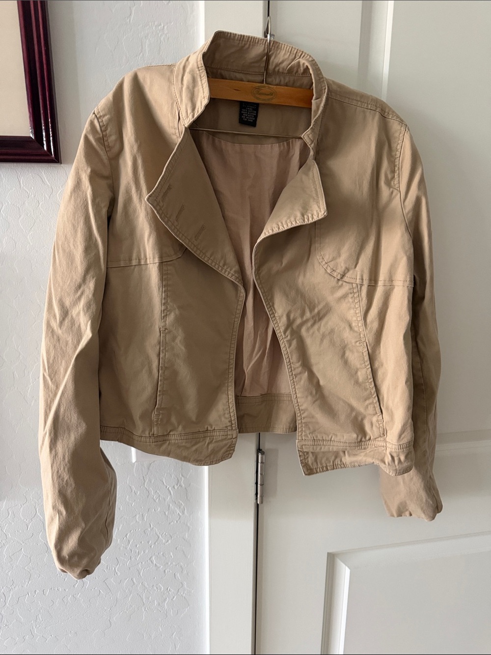 For The Republic Beige Cropped Jacket